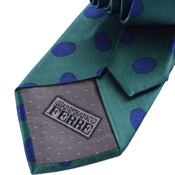 Cravate En Soie Gianfranco Ferré - Motif Têtes De Lion Sur Fond Bleu, Italie - Occasion